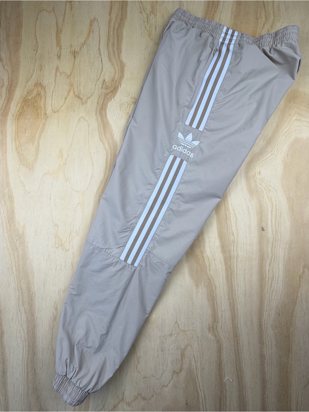 Adidas Originals Beige Joggers Women's Size S Track Pants 3-Stripe Athletic - Picture 9 of 16